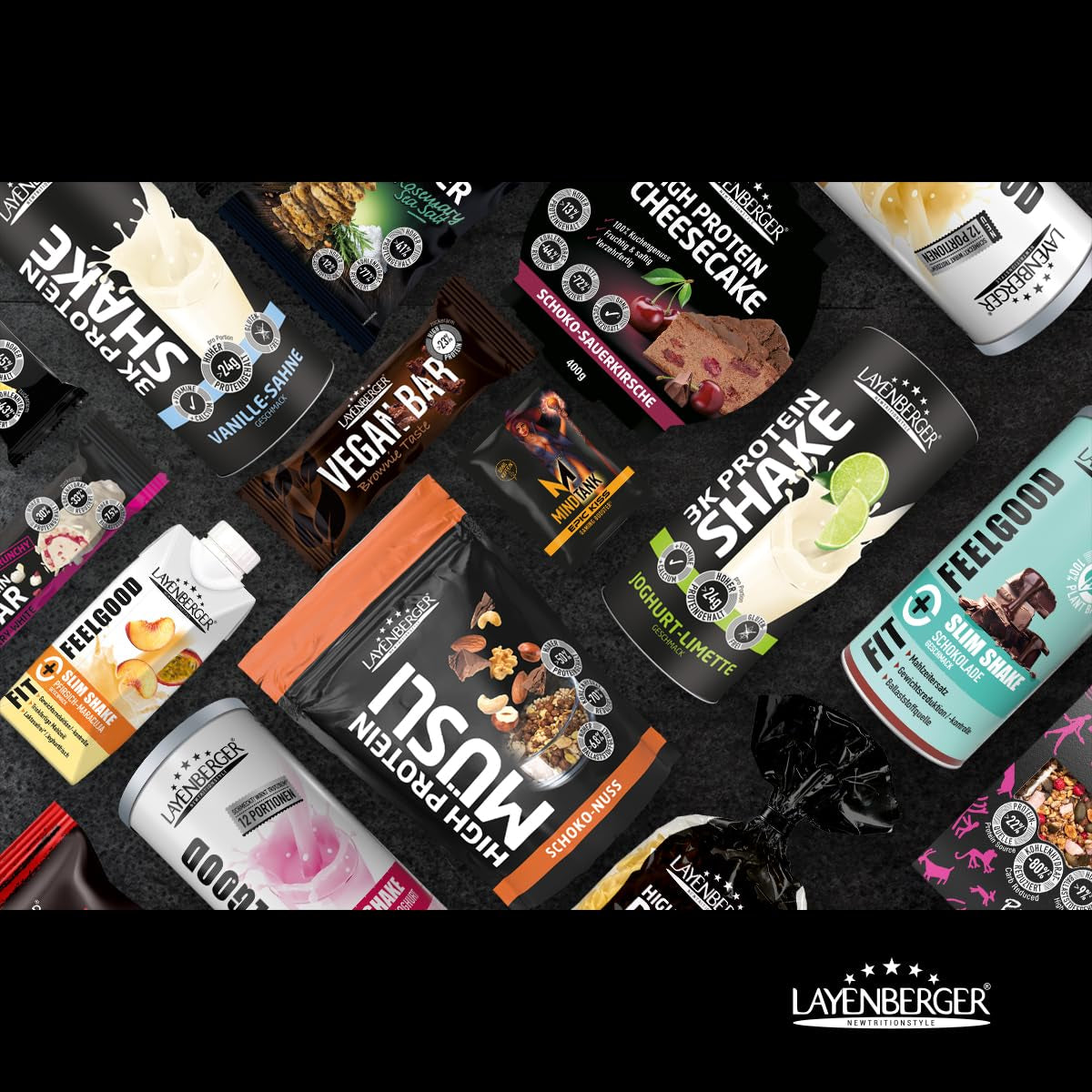 Layenberger 3K High Protein Müsli, 50% Eiweiß Und 18% Kohlenhydrate - Single Pack (1X 390 G) - Schoko-Nuss Cereale Naty Shop