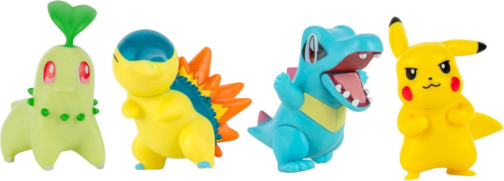 Pokémon PKW2578 – Kampffiguren-Multipack – 4er-Pack mit Pikachu, Endive, Karnimani, Feurigel, offiziellen Detailfiguren, je 5 cm. Actionfiguren Naty Shop