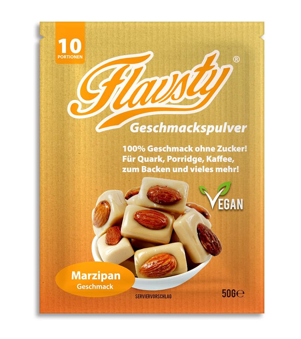 Flavsty® Flavour Powder Marzipan, 50-Gramm-Beutel (10 Portionen) Flavours Naty Shop Marzipan