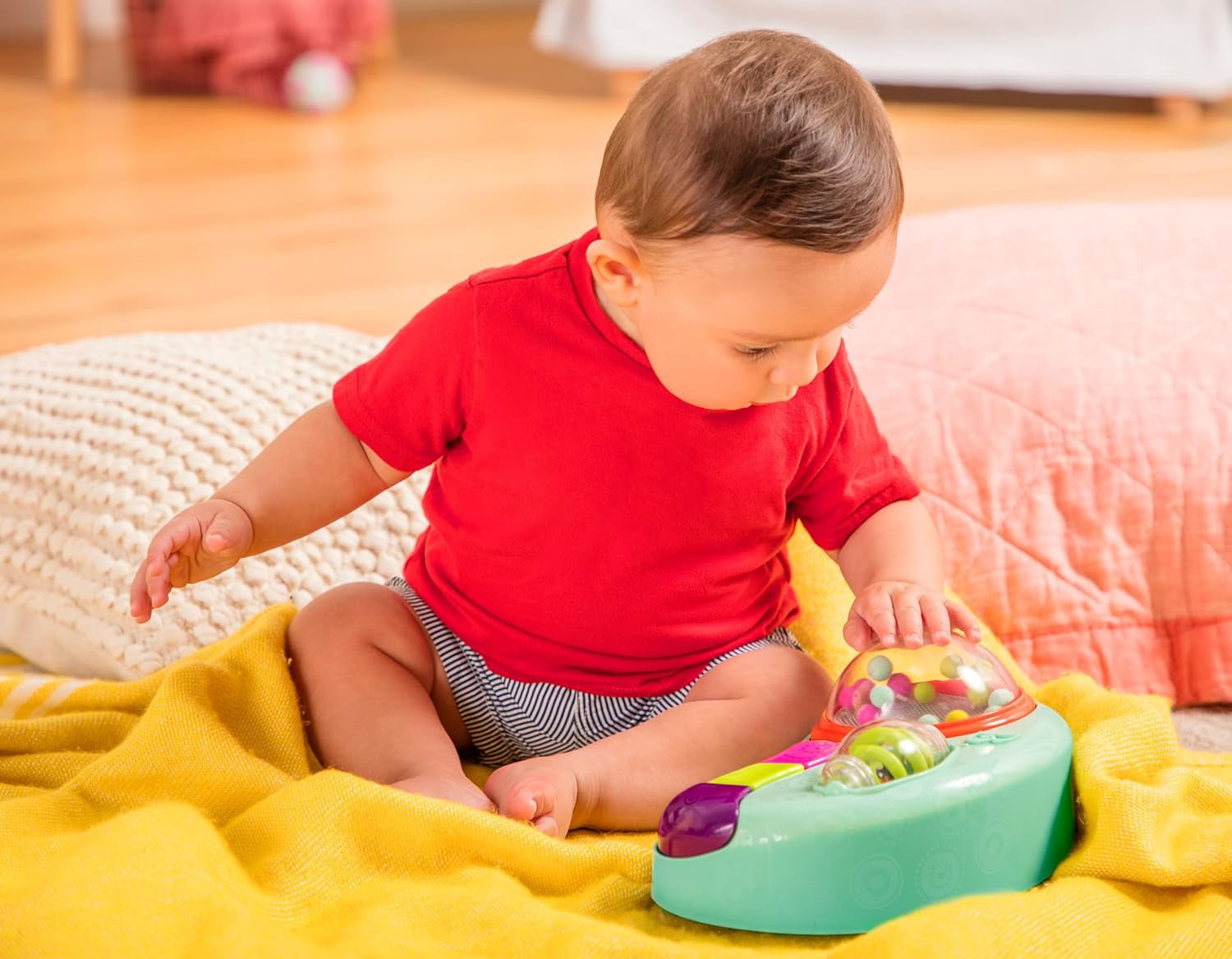 B. toys - Jucărie pentru copii pentru scaun înalt - Jucărie cu ventuză cu muzică, lumini, sunete - Jucărie senzorială - Jucărie pentru copii cu activitate motorie - de la 6 luni - Whirly Pop Jucarii Bebe Naty Shop