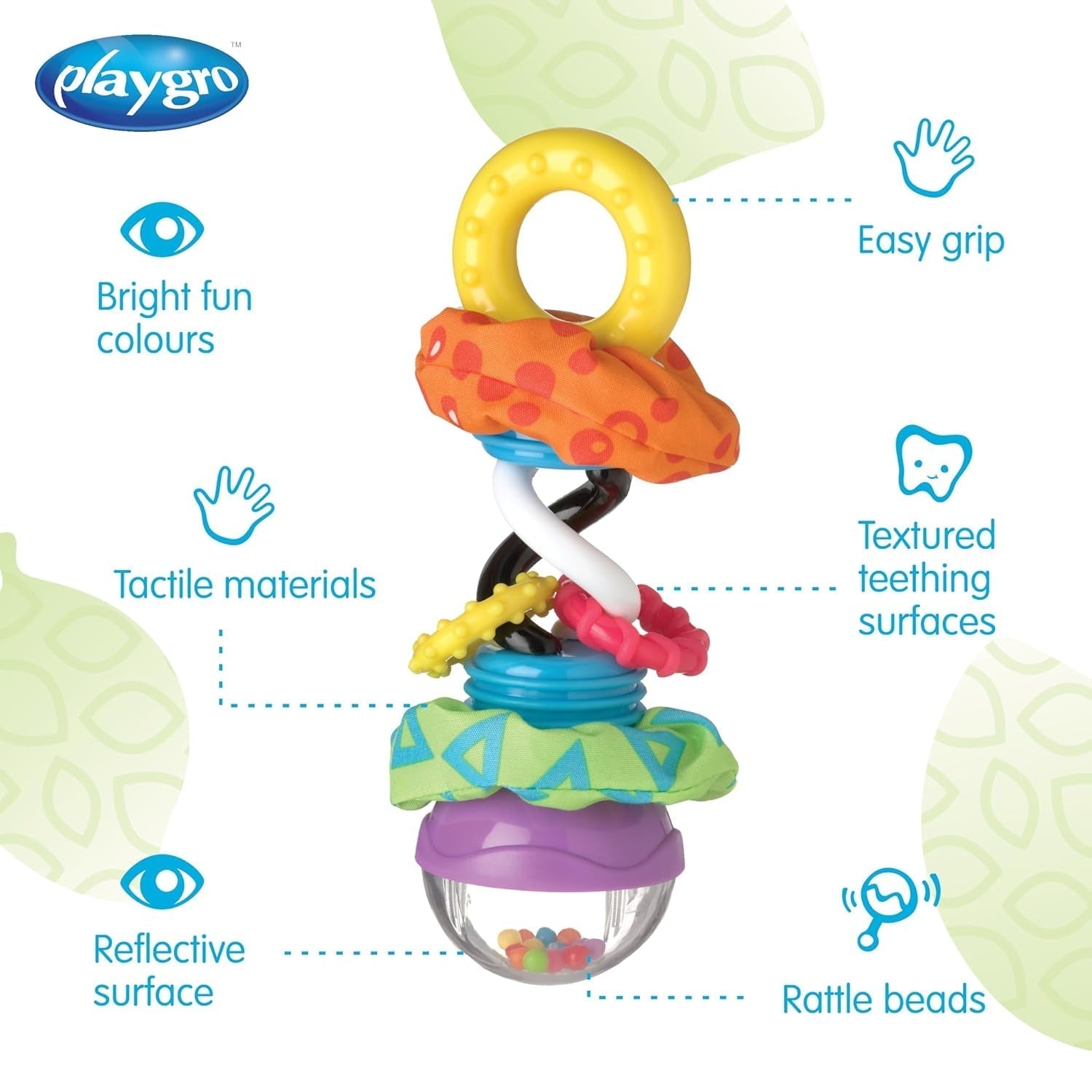 Playgro Rattle Super Shaker - minge zornăitoare pentru bebeluși - minge zornăitoare - minge zornăitoare pentru copii - minge zornăitoare - abilități motorii - jucărie pentru bebeluși - abilități motorii pentru bebeluși - colorat Jucarii Bebe Naty Shop