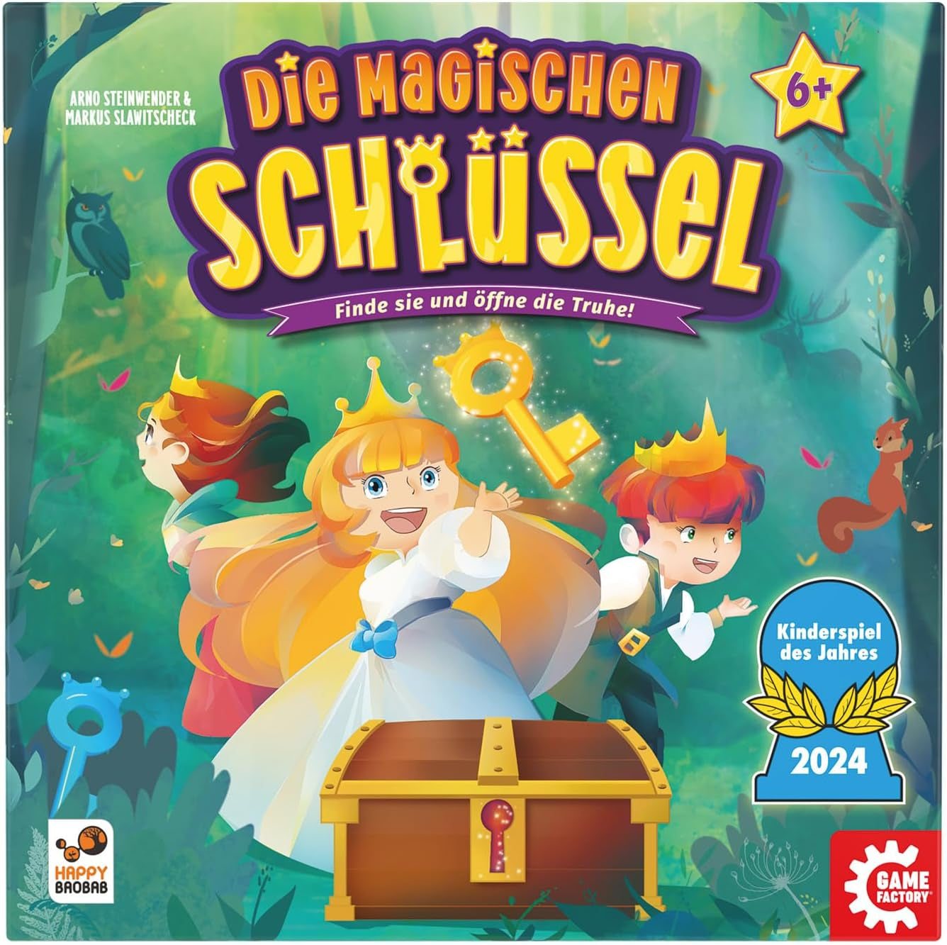 Game Factory 646323 Magic Keys, entzückendes Würfelspiel für Kinder ab 6 Jahren, Familienspiel für 2–4 Spieler, Spiel des Jahres 2024 für Kinder