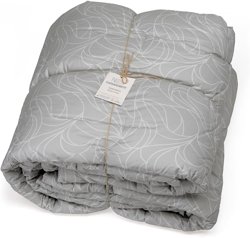 Foppapedretti Nacht&Natura cuvertură pentru pat dublu 2P; val perla, capac 100% bumbac, Made in Italy Plapumi si pilote Naty Shop