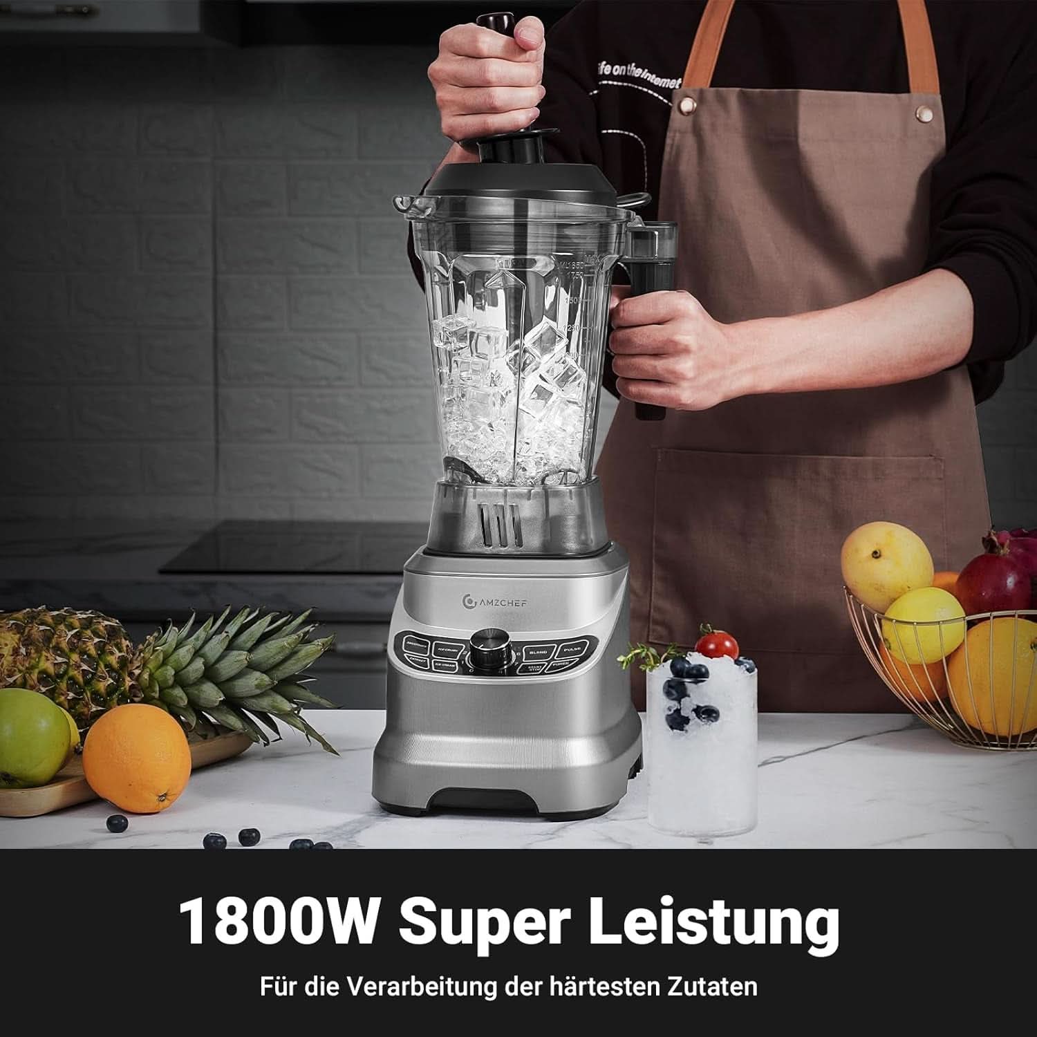 AMZ BOSS Profi-Mixer mit 8 einstellbaren Geschwindigkeiten | Mixer von 1800 W Mutter und Kind Naty Shop