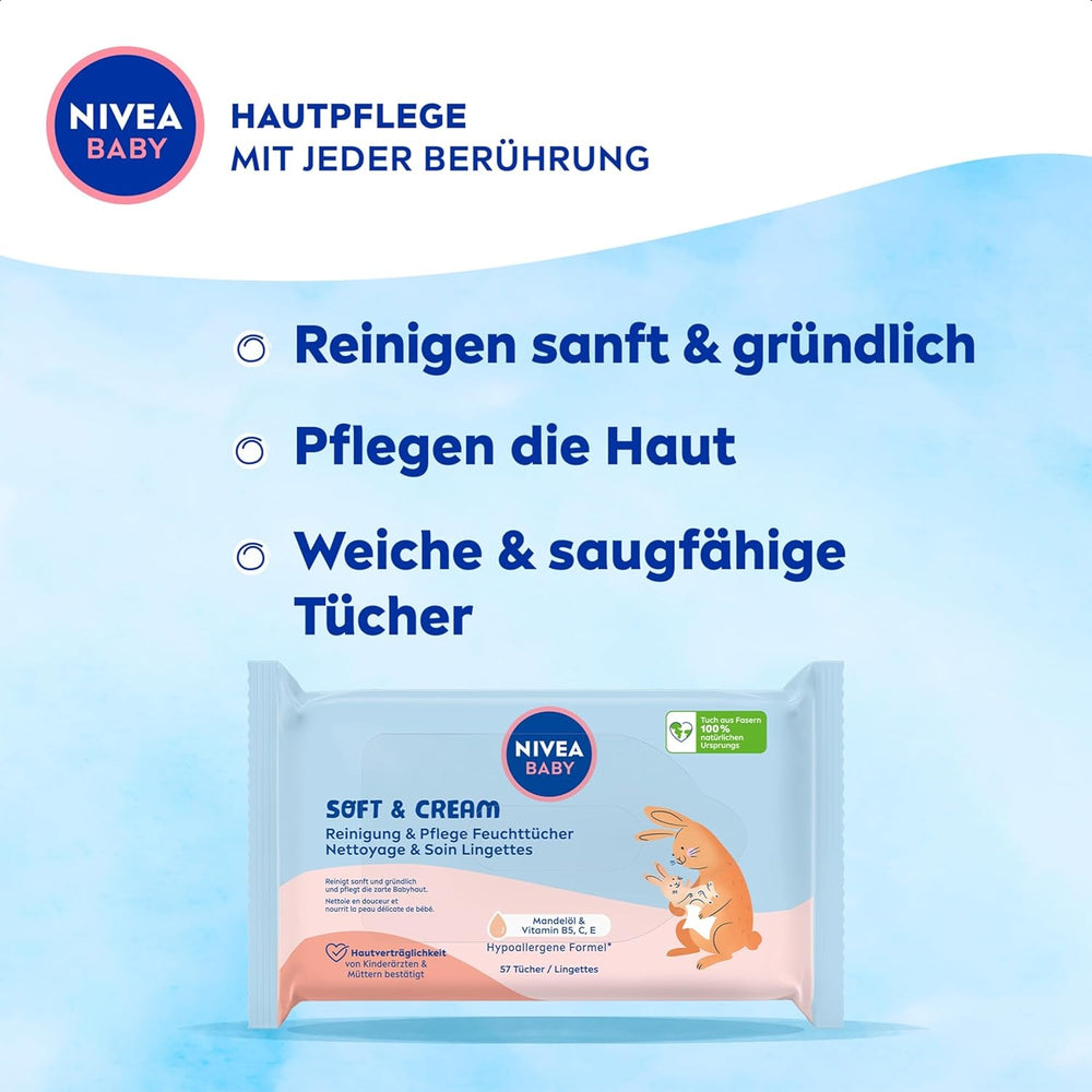 Șervețele umede NIVEA Baby Aqua 4x57 bucăți