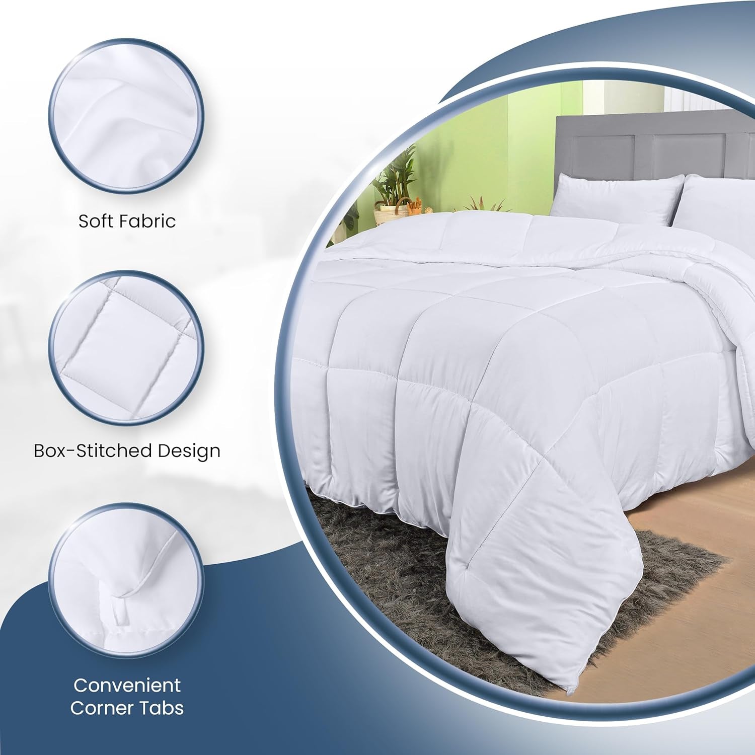 Utopia Bedding FBA_B01JPECQF8 Plapumă dublă, alb, poliester, twin Plapumi si pilote Naty Shop