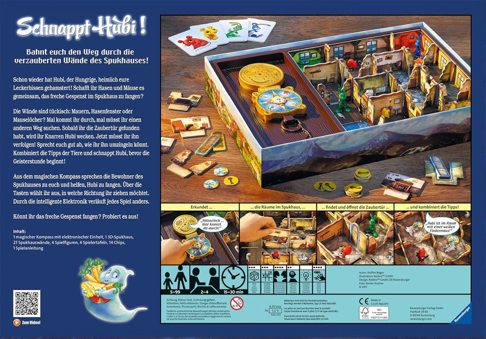 Ravensburger Catch Hubi, un joc de petrecere și familie pentru copii și adulți, Jocul Anului pentru 2-4 jucători, potrivit pentru vârste de 5 ani și peste - cadouri de ziua de naștere