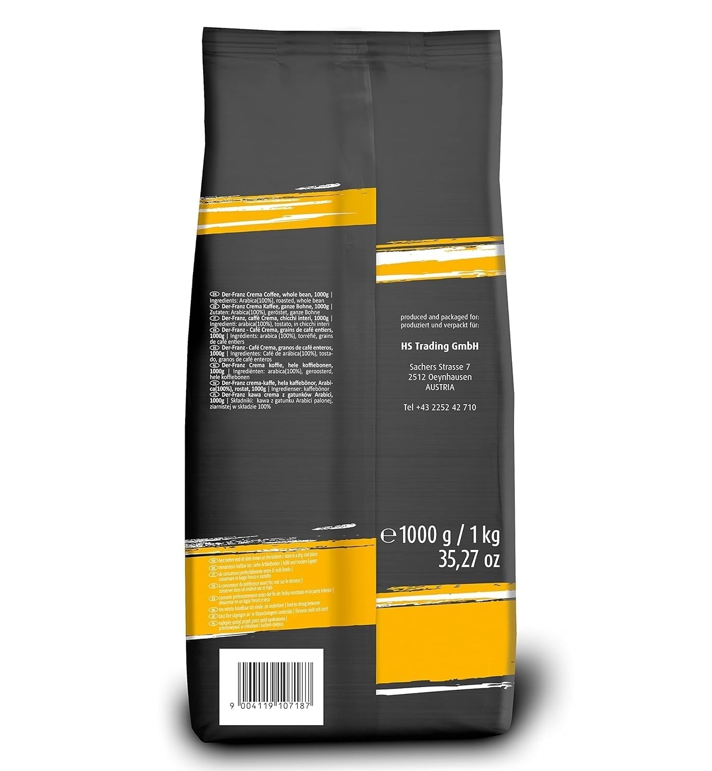 DER-FRANZ Kaffeecreme, Intensität 4/5, 100 % Arabica, ganze Kaffeebohnen Coffee Naty Shop