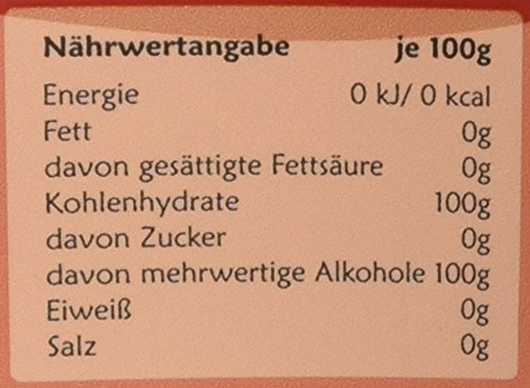 Erythritol, 1er Pack (1 x 1 kg) 1000 Gramm Süßstoffe Naty Shop