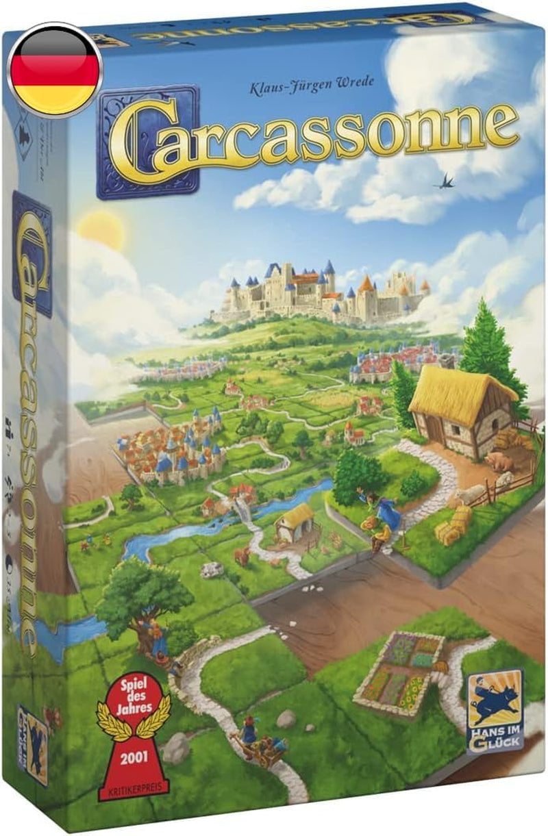 Hans im Glück, UNbox Now, Carcassonne V3.0, Grundspiel, Familienspiel, Spiel des Jahres 2001, 2-5 Spieler, ab 7 Jahren, 35 Minuten Spielzeit, Deutsch