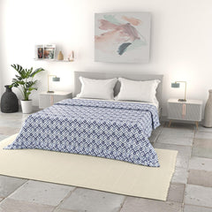 Lenjerie de pat italiană, cuvertură de vară de bază, microfibră imprimată, 250X240Cm, Rombi Plapumi si pilote Naty Shop Rombi 250X240Cm