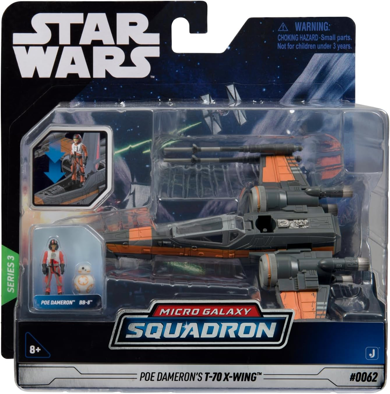 Bizak Star Wars Micro Galaxy Squadron Poe Dameron T-70 X-Wing 12 cm Poe Dameron und BB8 Zweifigurenfahrzeug (62610040) Actionfiguren Naty Shop Standardtitel