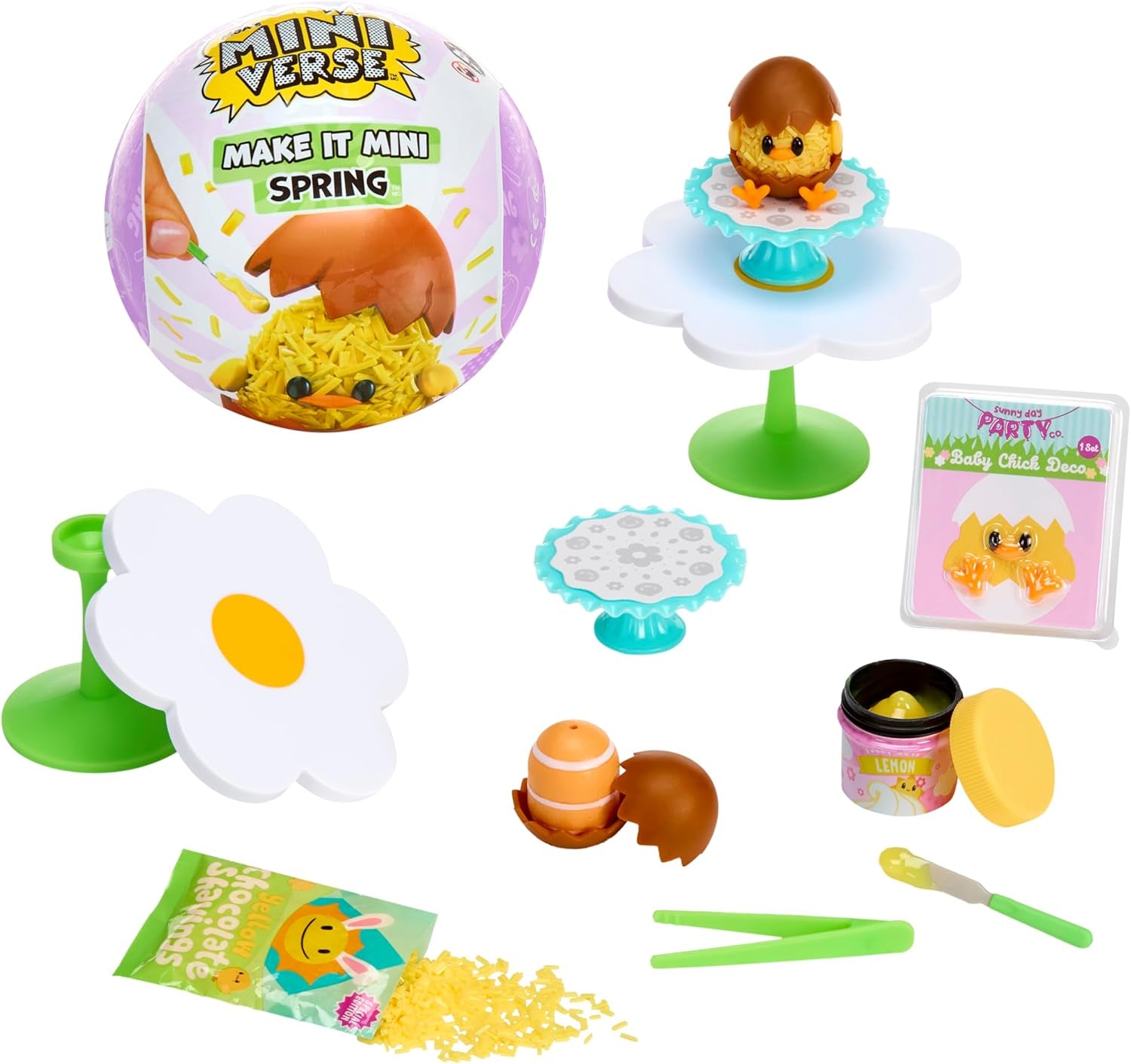 Seria Miniverse Make It Mini Spring de la MGA – Obiecte de colecție miniaturale din rășină de sezon pentru DIY și expunere, cu ingrediente replica, necomestibile – pentru colecționari și copii cu vârsta de 8 ani și peste