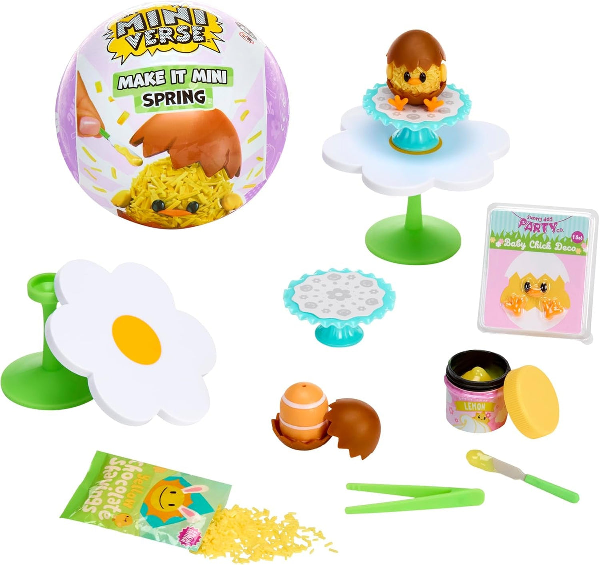 Seria Miniverse Make It Mini Spring de la MGA – Obiecte de colecție miniaturale din rășină de sezon pentru DIY și expunere, cu ingrediente replica, necomestibile – pentru colecționari și copii cu vârsta de 8 ani și peste
