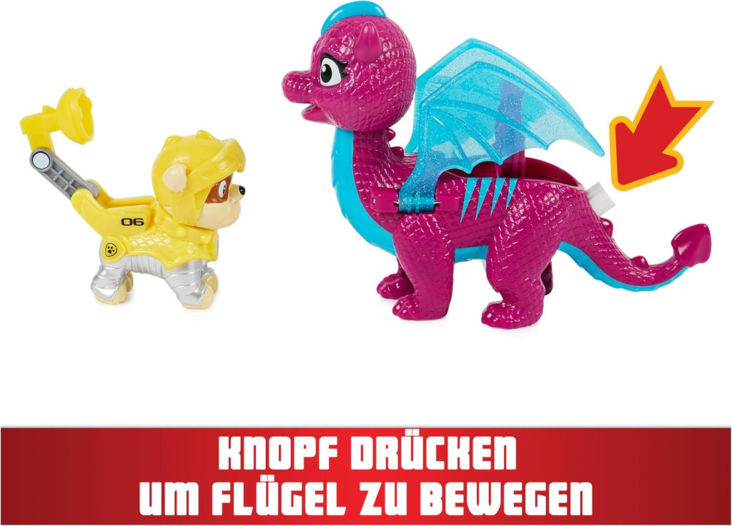 Paw Patrol, Rescue Knights Rubble și Dragon Blizzie set de figurine de acțiune, jucărie potrivită pentru copii cu vârsta de 3 ani și peste Action figures Naty Shop