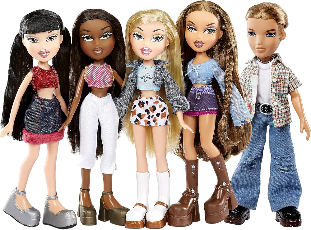 Bratz 20 Special Edition Modepuppe Cameron-Holografische Verpackung & Poster-Sammelpuppe-20 Yearz Motiv, Fan-Liebling Neuauflage von 2001-Mit 2 Outfits, Schuhen, Tasche & Mehr
