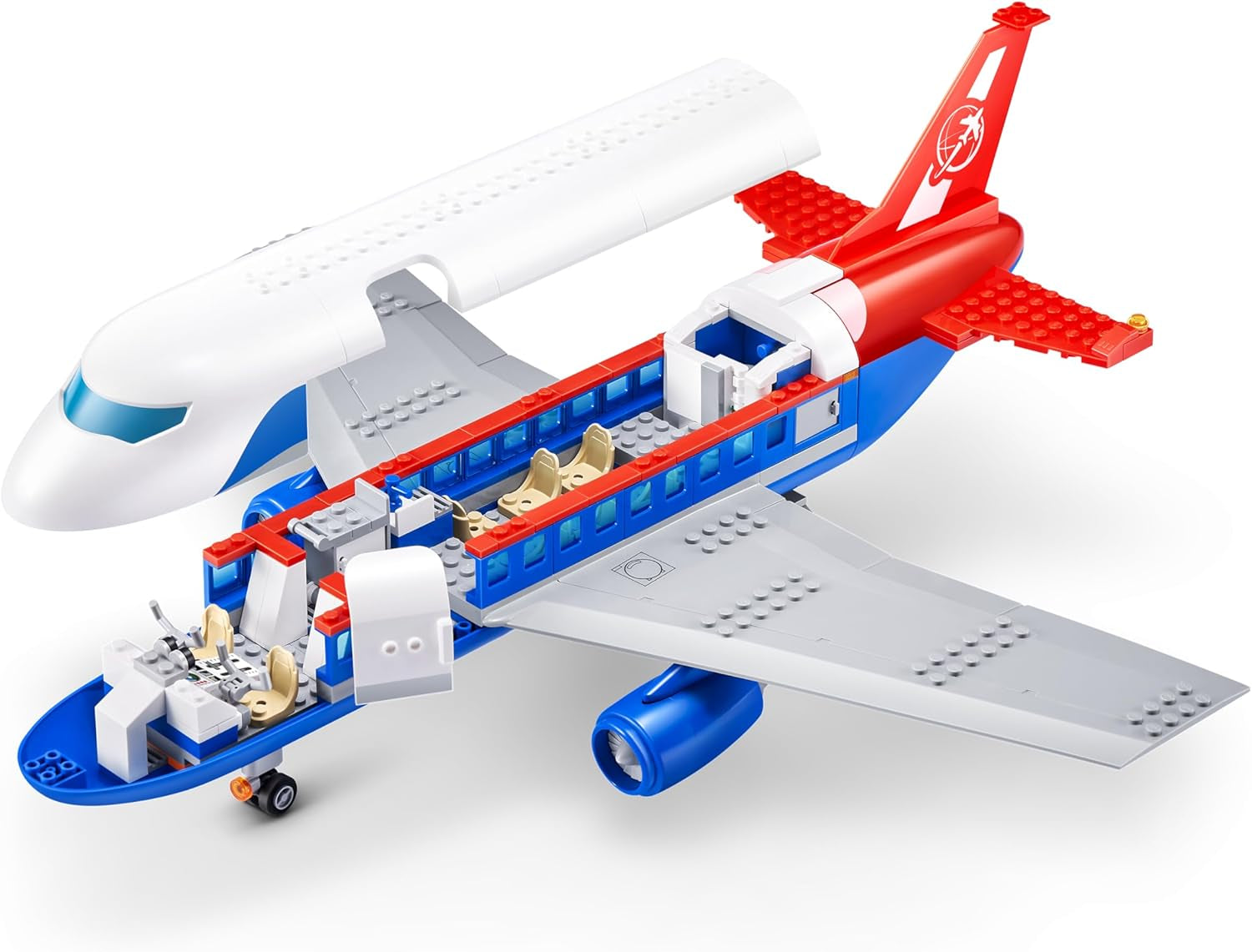 MAX Adventure Spielset Flughafen (793 Teile) Bausteine Spielzeug für Kinder ab 5 Jahren Fahrzeuge Auspacken Entdecken