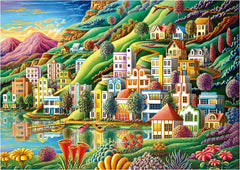 Educa - Puzzle 500 Teile für Erwachsene | Buntes Dorf am See, 500-teiliges Puzzle für Erwachsene und Kinder ab 11 Jahren, Landschaftspuzzle, Illustration (19552) Puzzle Naty Shop