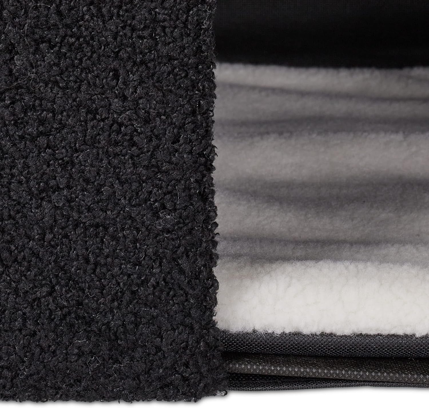 Relaxdays Katzenhöhle, faltbar, 3 Liegeplätze, Katzenhaus mit Kratzfläche, HBT: 36,5x112x41 cm, Katzenversteck, schwarz