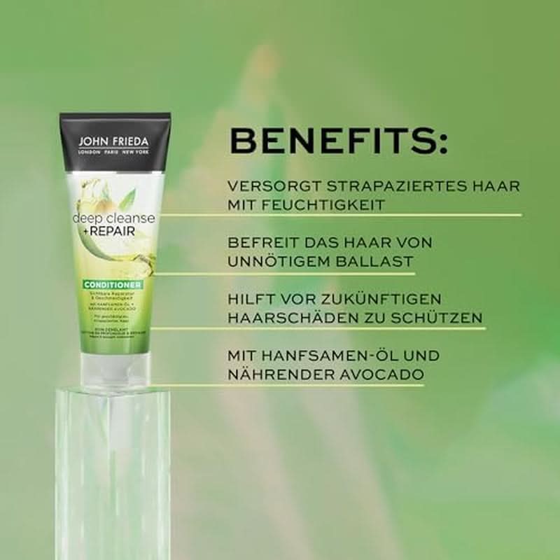 John Frieda, Reparaturshampoo für geschädigtes Haar Detox+Repair, 250 ml Dusche und Bad Naty Shop