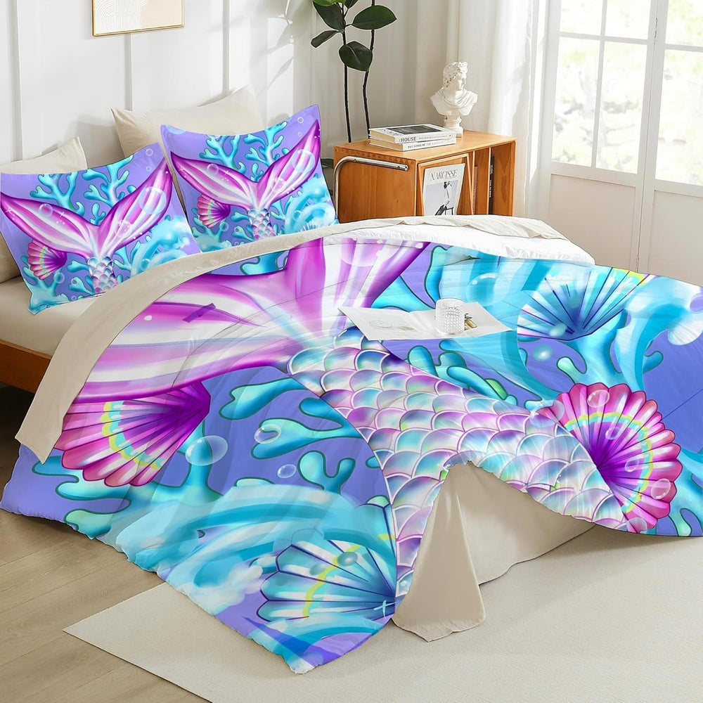 Bettwäsche für Kinder, verschiedene Größen und verschiedene Zeichentrickfiguren. Bettwäsche - Kinder Naty Shop Mermaid (Modell 2) 135X200Cm+80X80Cm