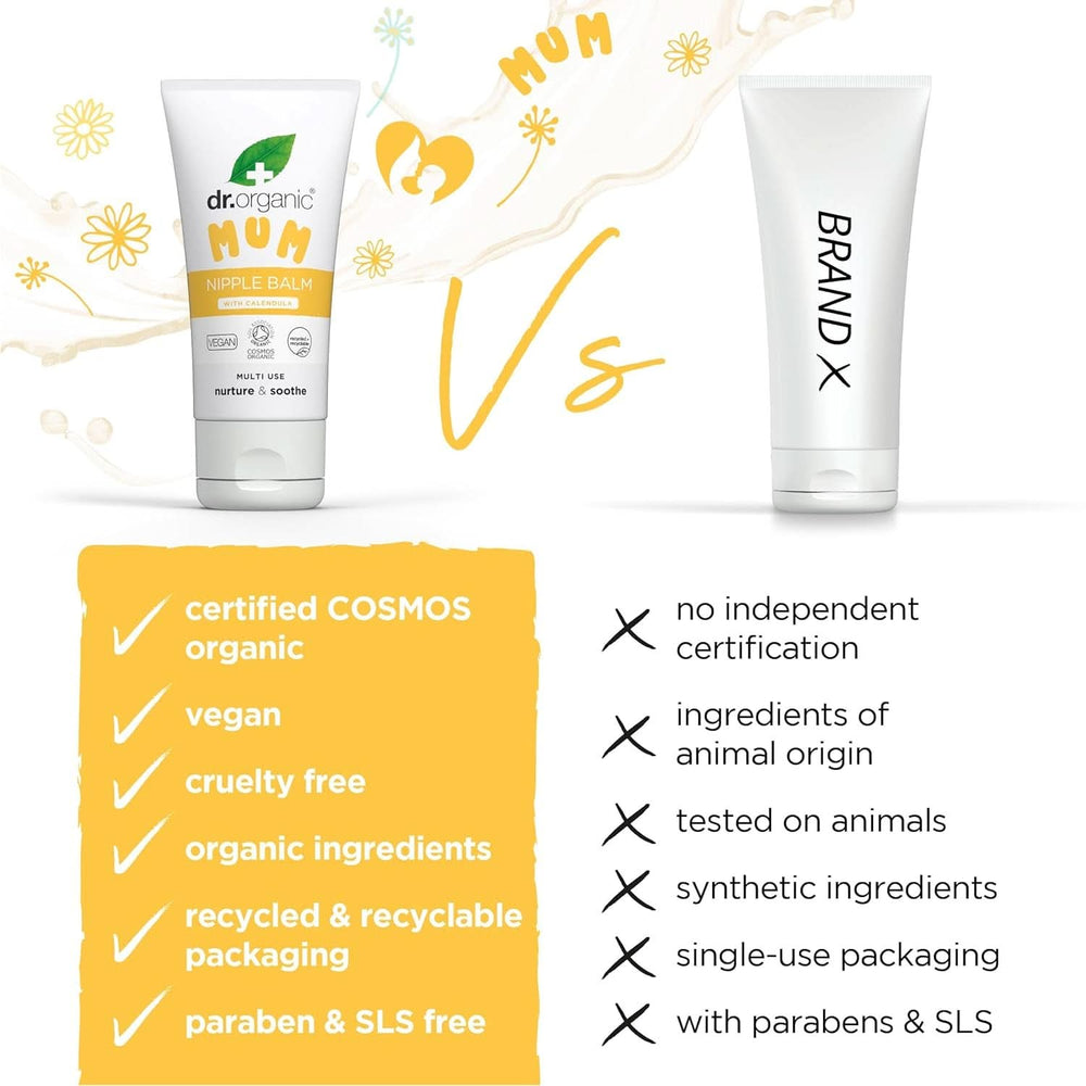 Dr Organic Brustwarzenbalsam mit Ringelblume, Lanolin, natürliche Linderung, für Wunden und rissige Brustwarzen, 30 ml Zubehör Essen und Stillen Bebe Naty Shop