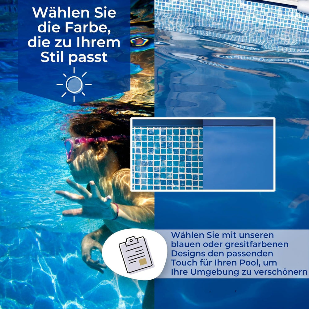Gre FPR301 - Căptușeală pentru piscine rotunde, 300 x 120 cm (lungime x înălțime), sistem de agățare, albastră