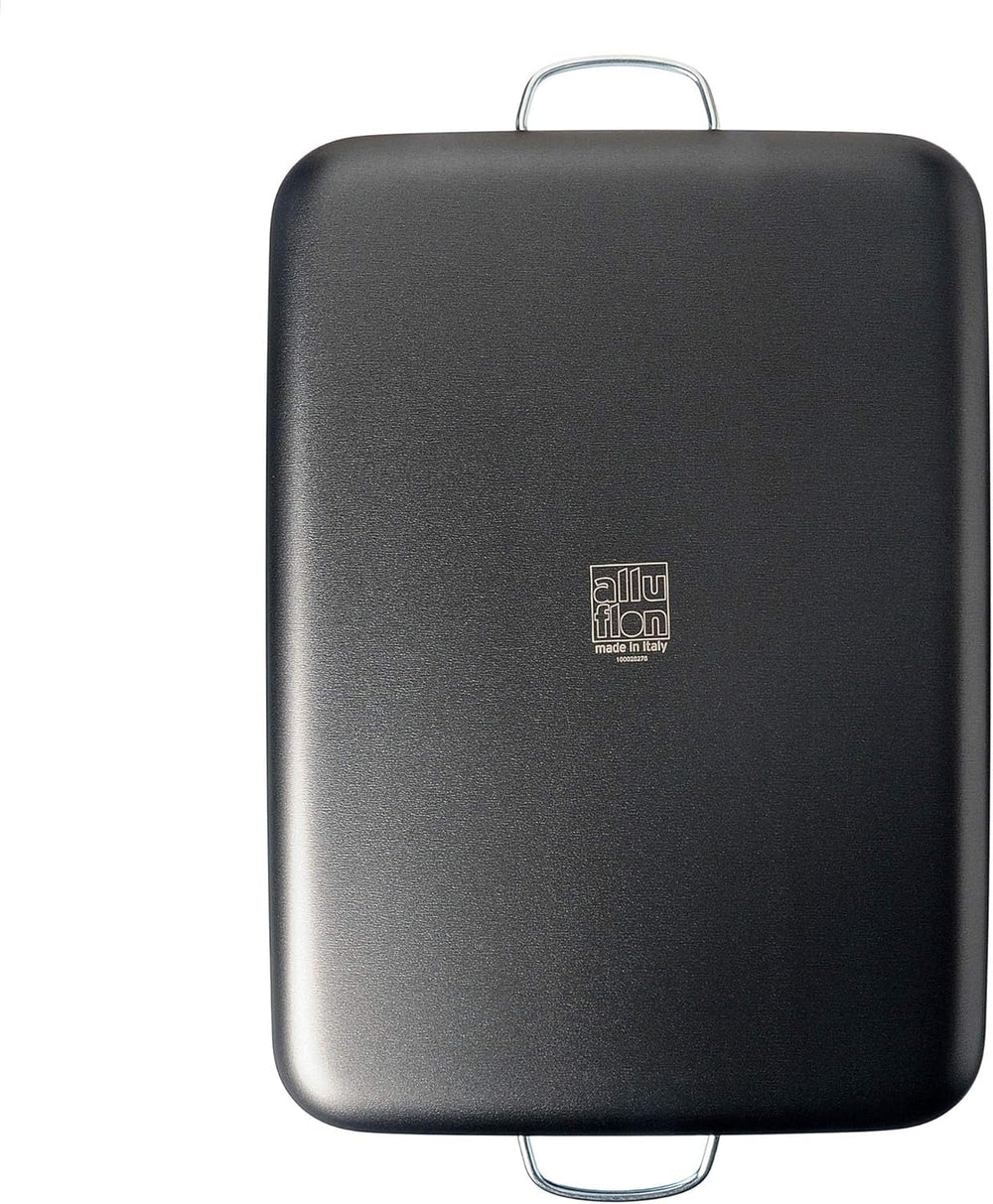 Alluflon Tradition Italy Lasagneform, Aluminium, schwarz, 35 x 25 cm Backformen und Tabletts Naty Shop