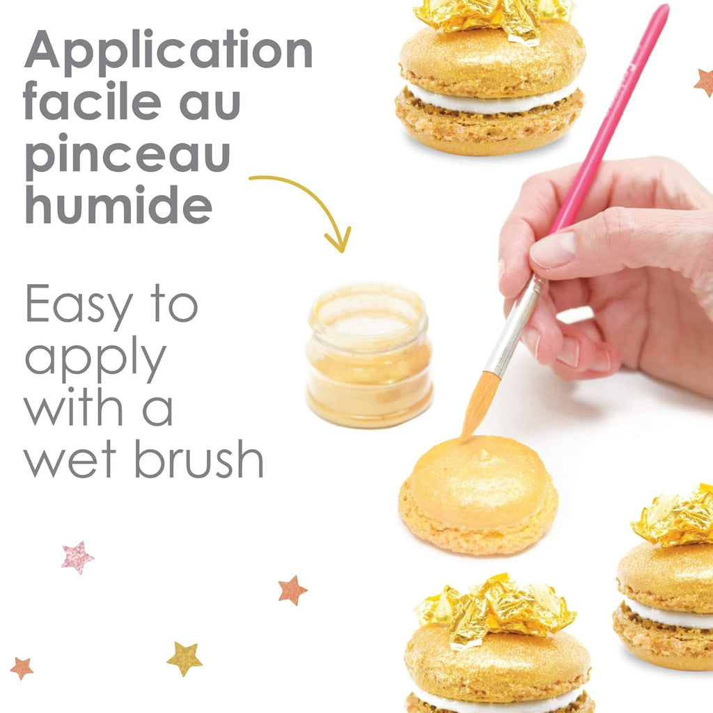 Scrapcooking - Set de 3 coloranți alimentari metalici - Colorant alimentar: auriu, auriu roz și rubin - Colorant alimentar comestibil pentru copt, prăjituri, fursecuri, torturi, ciocolată - 4019