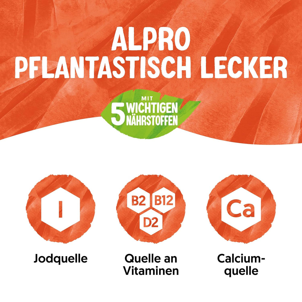 Alpro Sojadrink – Vegan und milchfrei – Von Natur aus laktosefrei und fettarm – Reich an pflanzlichen Proteinen, inhalt Calcium und Vitamine – 8 x 1 L – Haltbar