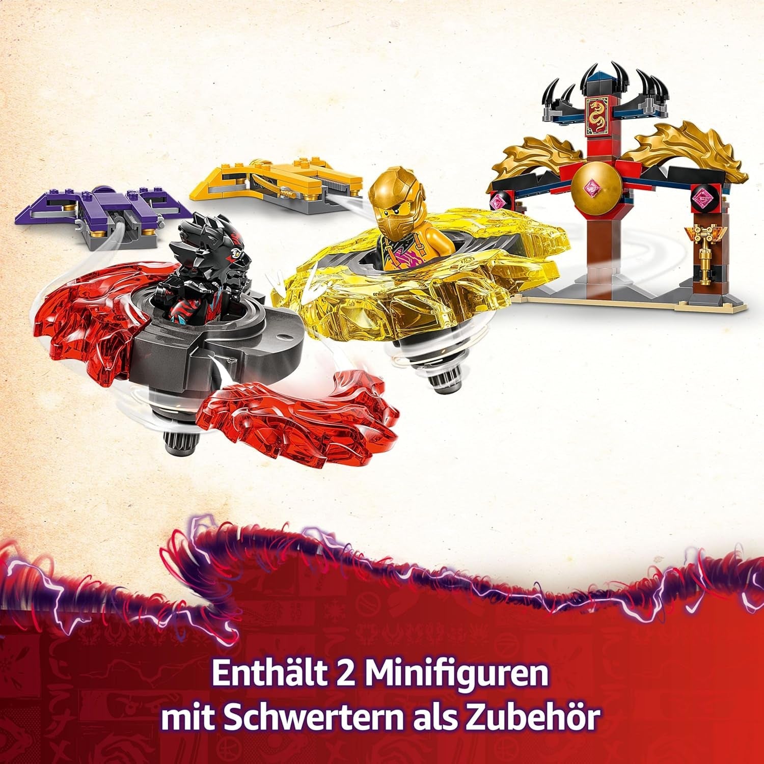 LEGO NINJAGO Drachen-Spinjitzu Battle Pack mit 2 Minifiguren - Ninja Spielzeug mit Spinner für Jungen und Mädchen ab 6 Jahren - Geschenkidee für Fans der TV-Serie Aufstieg der Drachen 71826