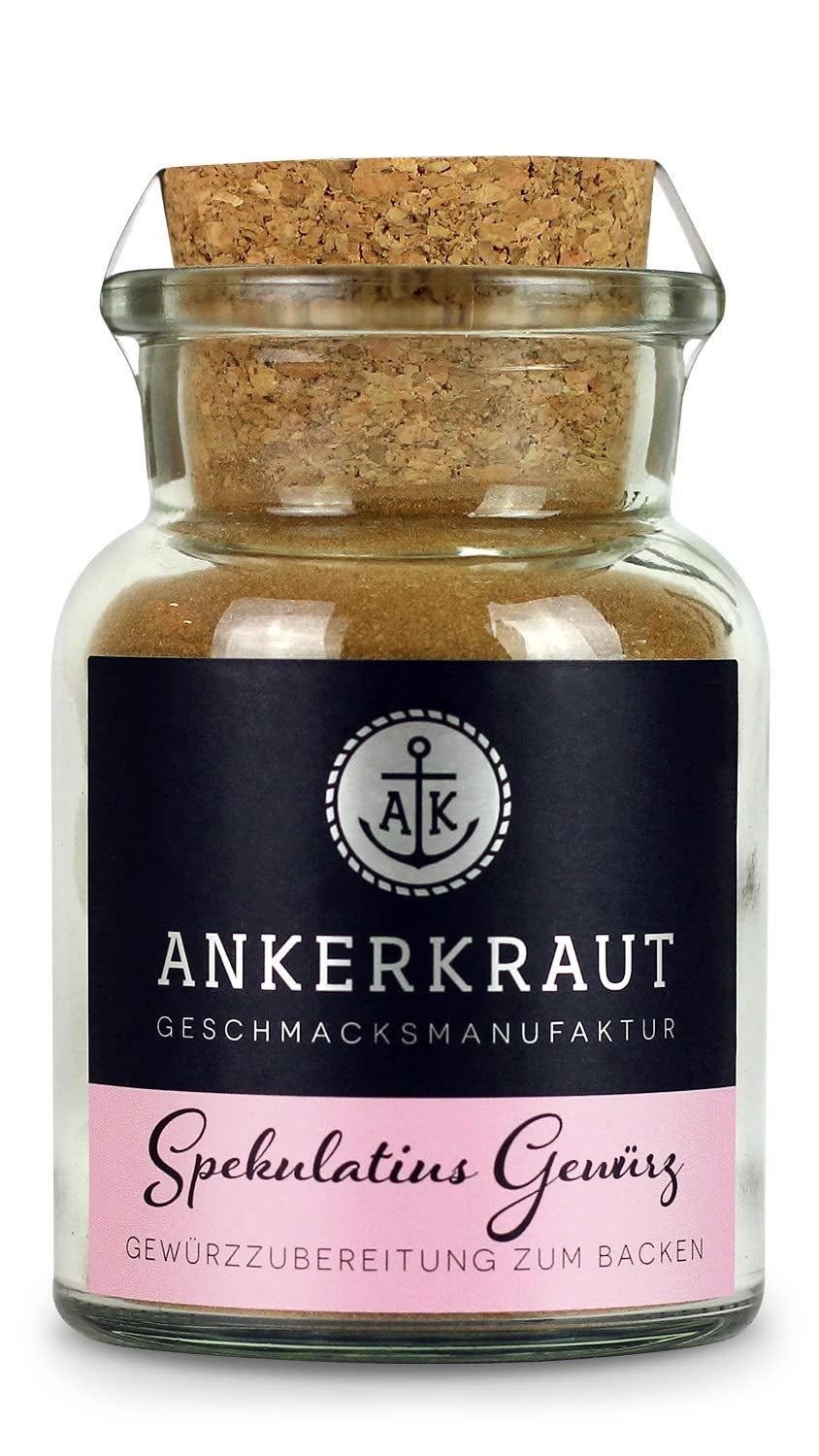 Ankerkraut Spekulatius Spice, Coacerea fursecurilor de Crăciun, Fără zahăr, Cu scorțișoară și cuișoare, Produse de patiserie, Mâncarea fursecurilor cu familia și copiii, 60g într-un borcan de plută
