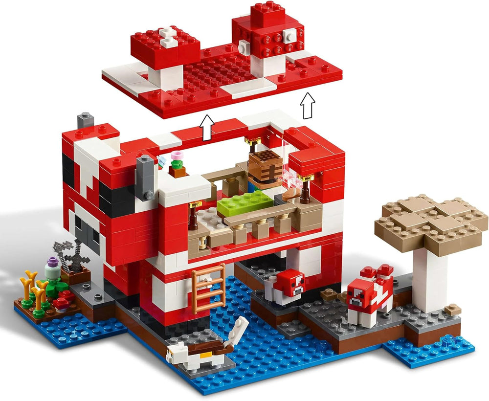 LEGO Minecraft Das Pilz-Kuhhaus, Videospiel-Bauspielzeug, Pilzland-Modell mit Minifiguren, Steve und anderen Charakteren, Spielset für Jungen und Mädchen ab 8 Jahren, 21270 Bausets. Beuche den LEGO-Store
