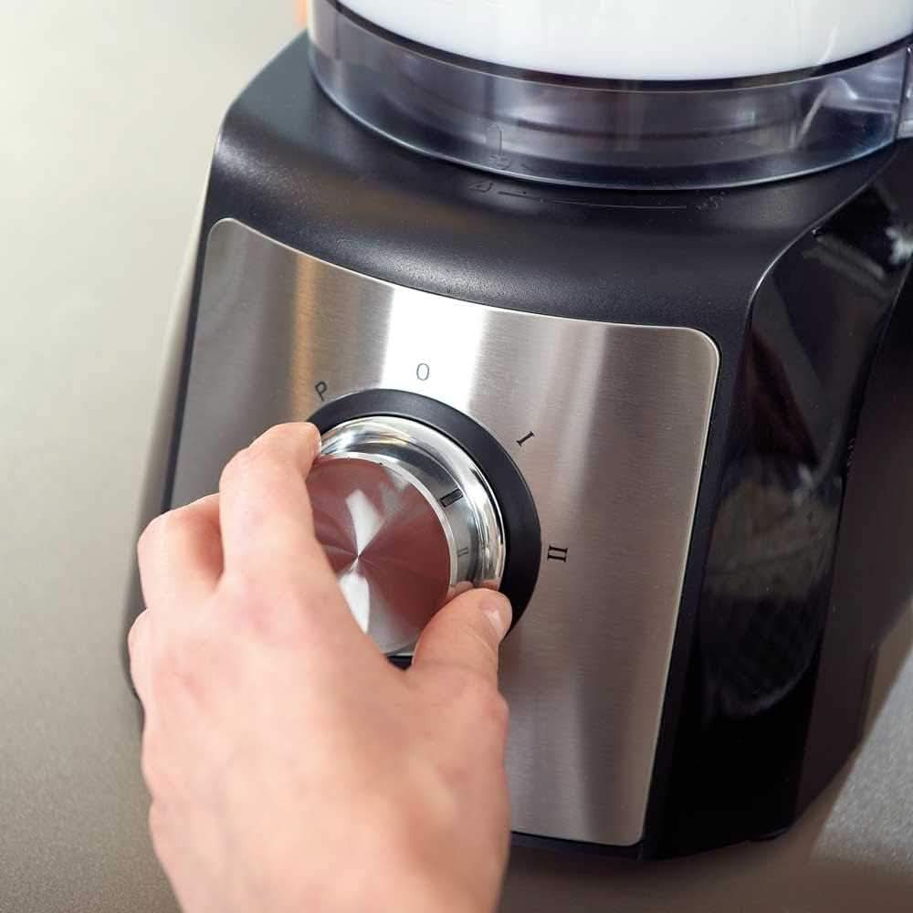 Black+Decker BXFPA1200E - Küchenmaschine 1.200W, Behälter 1.5L, 2 Geschwindigkeiten/Turbo-Funktion, +8 Zubehörteile, Anti-Fingerprint-Edelstahloberflächen, Klingen Und Scheiben Aus Edelstahl; Bpa-Frei Mutter und Kind Naty Shop