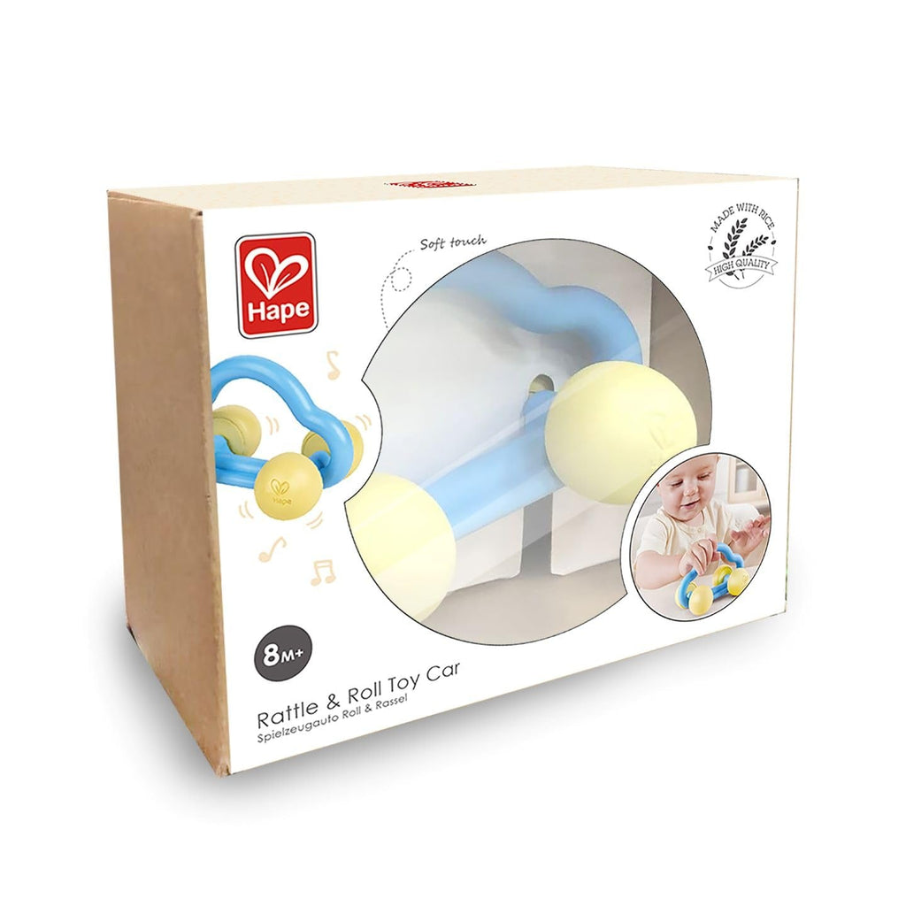 Mașină de jucărie Hape Roll & Rattle, jucărie pentru copii Jucarii Bebe Naty Shop