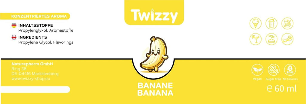 Aromă alimentară Twizzy Banana - 60 ml - Aromă intensă - Ideală pentru coacere Arome Naty Shop