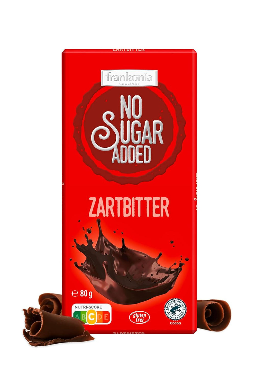 Ciocolată neagră Frankonia fără zahăr adăugat, 80 g