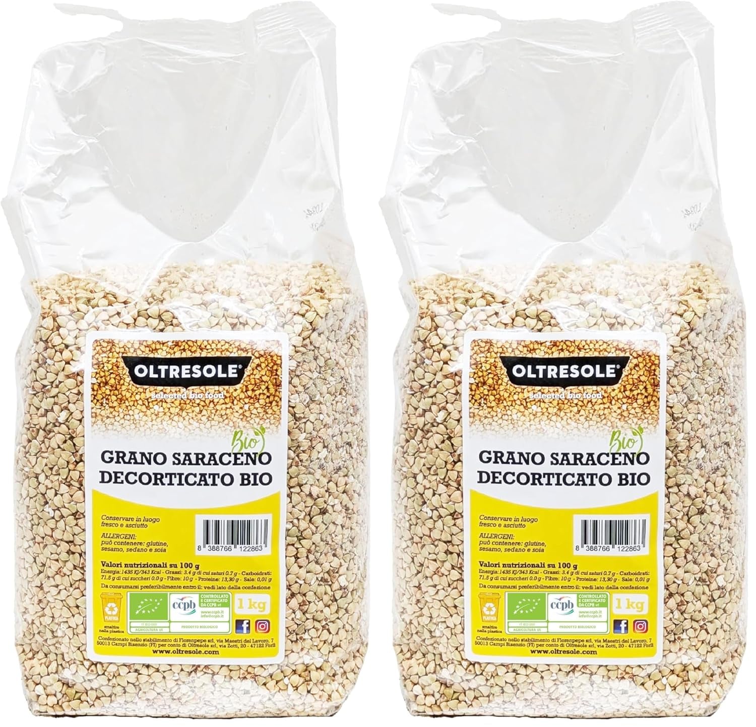 - Bio-Buchweizen geschält 5 Kg - Rohgetreide, nicht wärmebehandelt, aus biologischem Anbau, Convenience-Paket