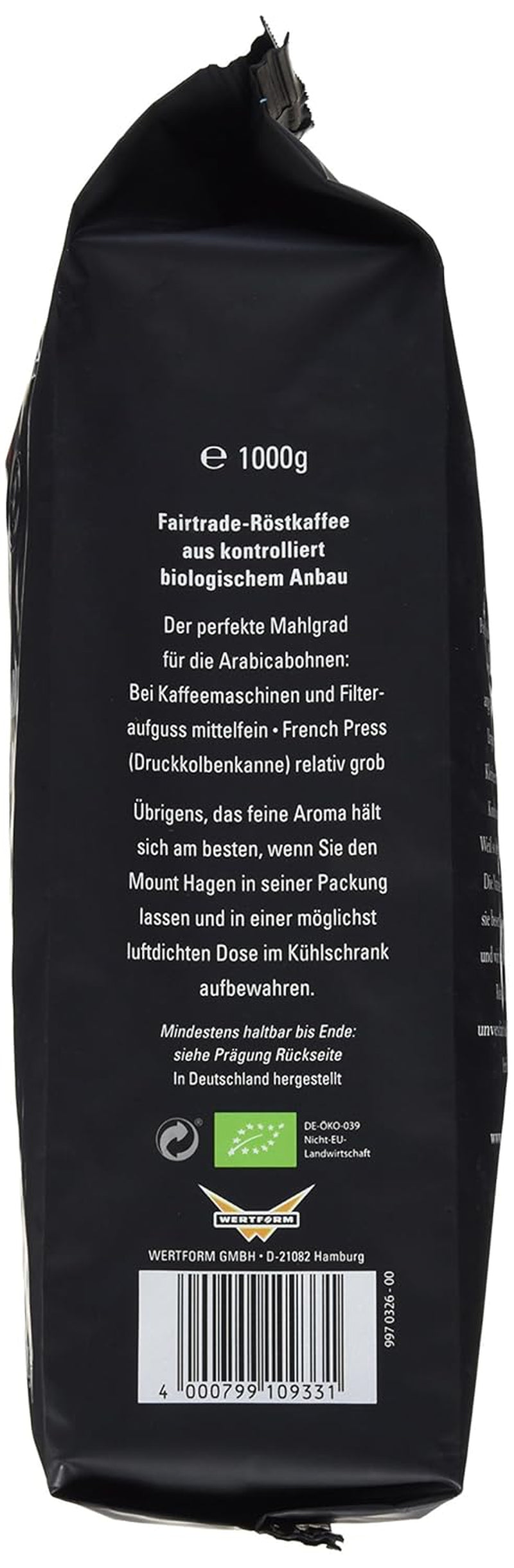 Bio FT Naturland Röstkaffee Arabica Cream, 1kg ganze Bohnen Kaffee Naty Shop