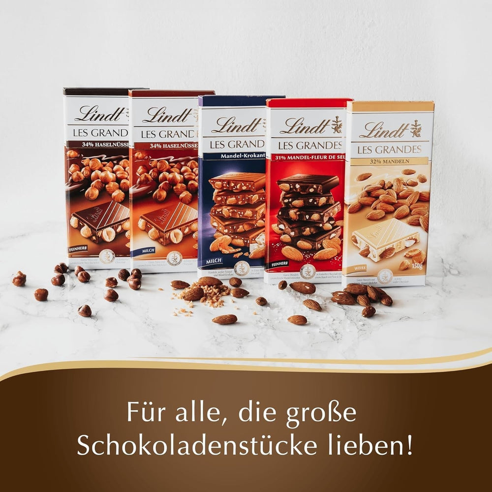 Lindt Chocolate Les Grandes Haselnussmilch, 150 Gramm Naty Shop Schokoladenbonbons
