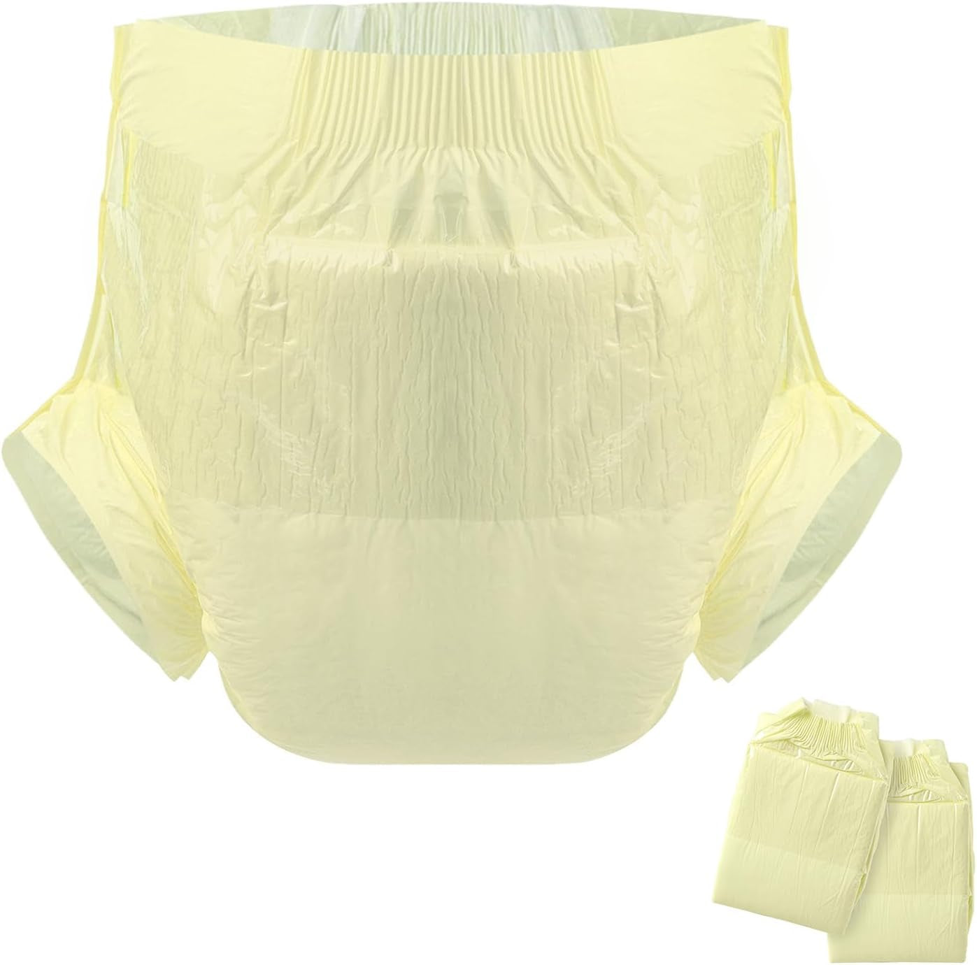 Scutece pentru adulți CutiePlusU, suprafață uscată, absorbție maximă peste noapte, scutec de incontinență de unică folosință – albastru, roz, alb, 3 bucăți (medii 71-96 cm)