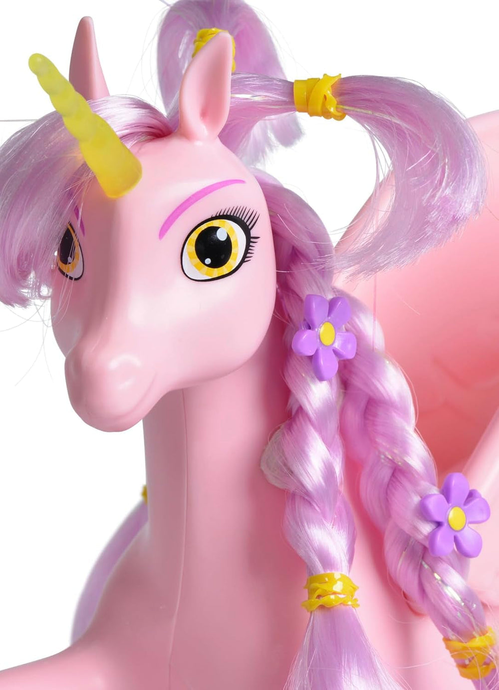 Simba 109480092 – Mia and Me Einhorn Kyara, mit beweglichen Flügeln, Haarspangen und Stylingbürste, 20 cm, ab 3 Jahren, rosa Naty Shop Dolls