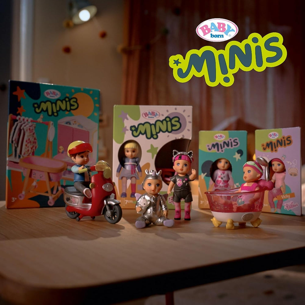 BABY born Minis Badewannen-Spielset mit Minis-Puppe Amy und Ente, 906101 Zapf Creation