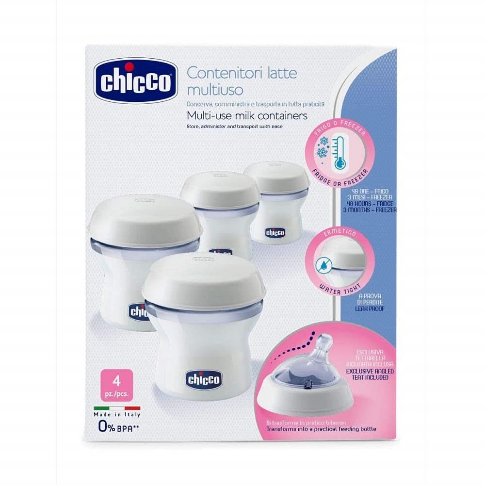 Chicco recipient pentru depozitarea laptelui Step up New Inclusiv tetină din silicon Accesorii Hrana si Alaptare Bebe Naty Shop