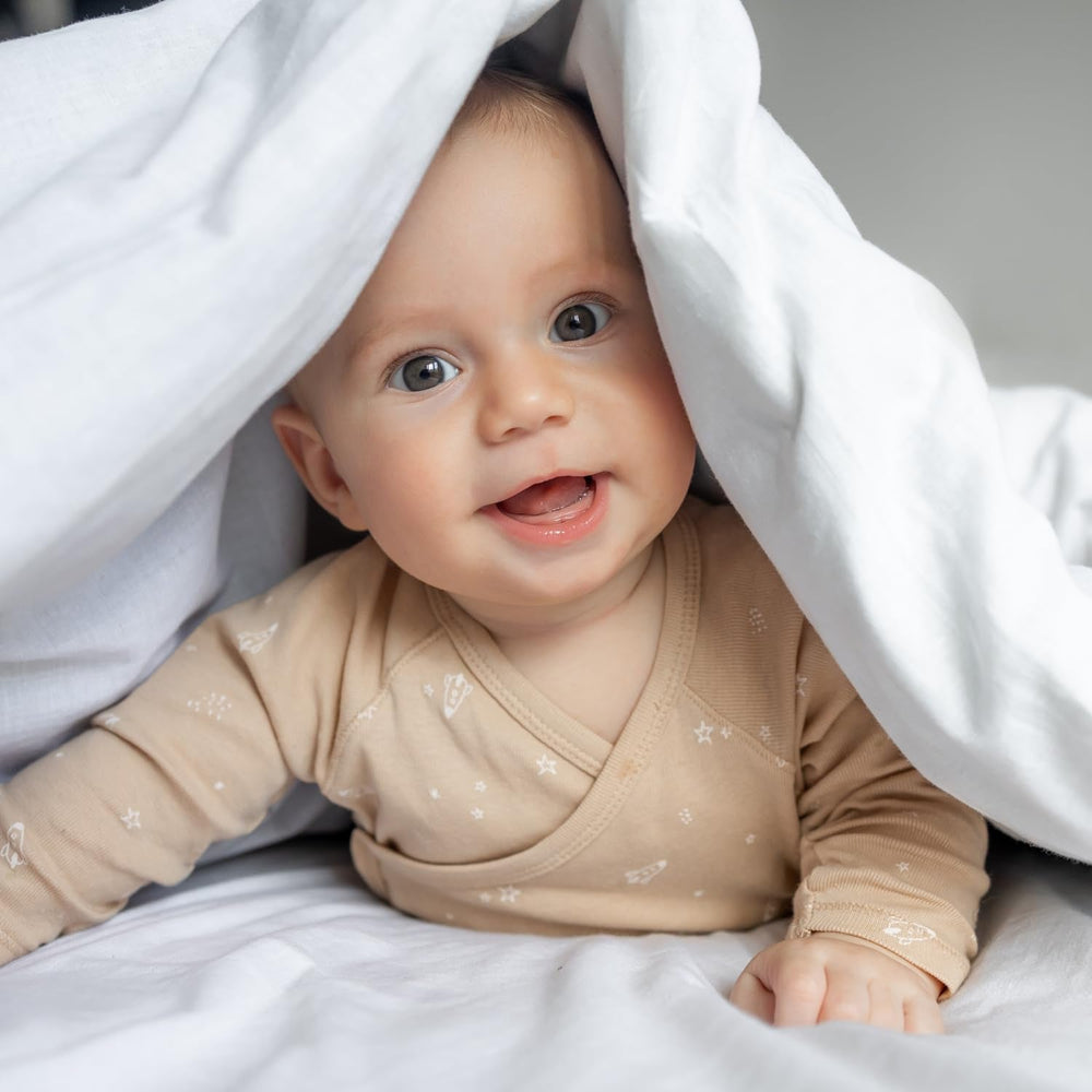 Pikolin Home - Wendedecke 300 G - Zweifarbige nordische Füllung - Für Kinderbett 60 - Federgefüllt, warm, atmungsaktiv, blau/weiß, 100 x 120 cm Steppdecken und Steppdecken Naty Shop