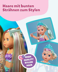 BABY Born Mermaid – 43 cm große Puppe – Hochwertiges Haar mit bunten Strähnen – Leuchtende Flosse – Batteriebetrieben – Geeignet für Kinder ab 3 Jahren, grüne Naty Shop Dolls
