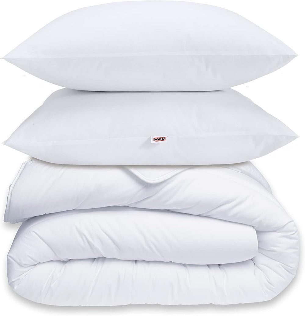 30519 220/240 Husă de plapumă și 2 perne Poliester/Coton Alb 220 X 240 Cm Plapumi si pilote Naty Shop