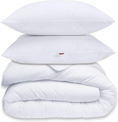 30519 220/240 Husă de plapumă și 2 perne Poliester/Coton Alb 220 X 240 Cm Plapumi si pilote Naty Shop