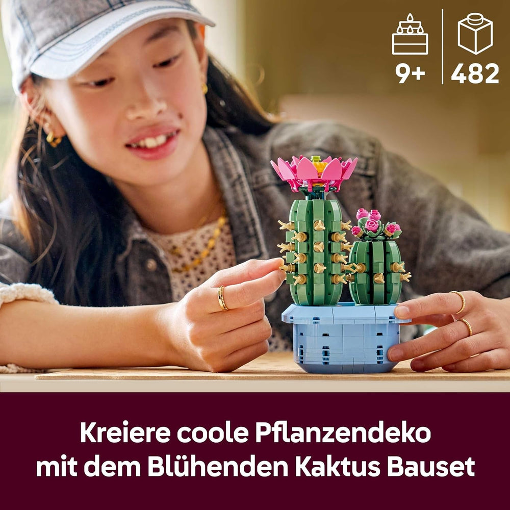 LEGO Botanicals Blühender Kaktus - Set mit Kunstpflanze mit 2 Kakteen & künstlichen Blüten - DIY Deko - Geschenkidee zum Geburtstag für Mädchen ab 9 Jahren & Erwachsene Pflanzenliebhaber - 11509