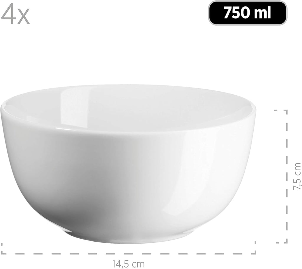 Mäser Kombiservice, Porzellan Barca, Weiß Seturi vesela masa Naty Shop